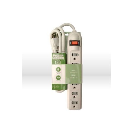 Southwire Plugs, 6 Outlet Plastic Pwr Switch w/ CB Reset Button w/Surge, 150 Joules, Was: CCI 04623 041351-88-01